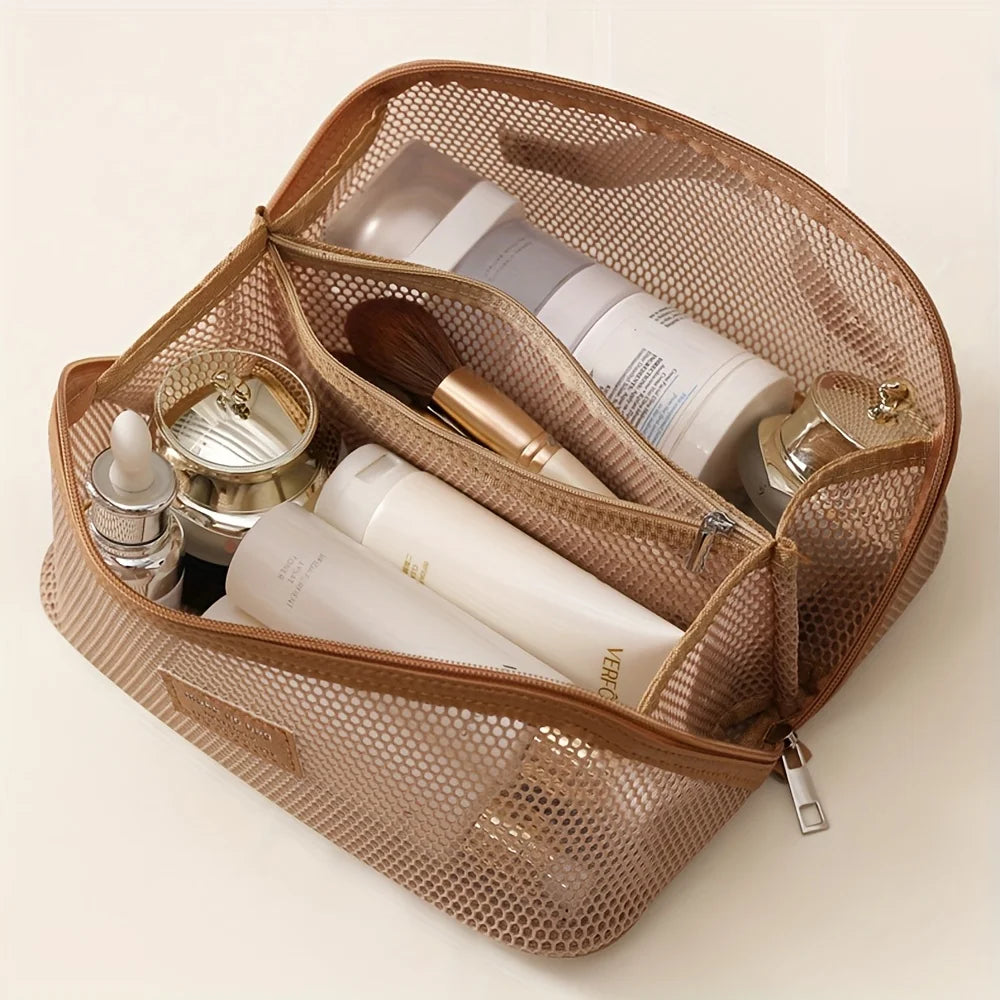 Luxury Makeup Bag for Travel, Women Cosmetic Organizer Pouch with Zip - Toiletry Kit Storage Case, Premium Ladies Make Up Box Oasis Select
