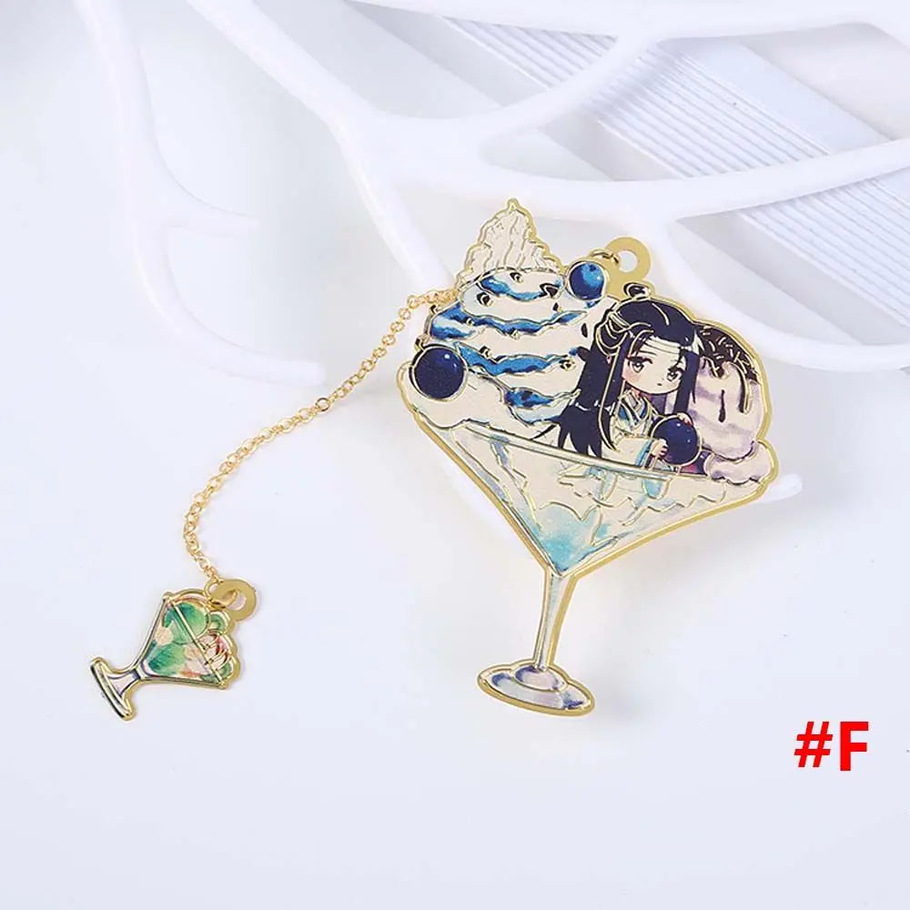 Mo Dao Zu Shi Anime Metal Bookmarks Grandmaster of Demonic Cultivation Cartoon Bookmark Wei Wuxian Lan Wangji Figure Bookmark Oasis Select F