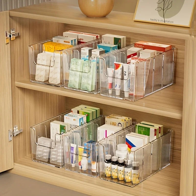 Medicine Storage Box With Dividers For Countertop Closet Office Home Emergency Supplies Holder Container Fridge Desk Oasis Select