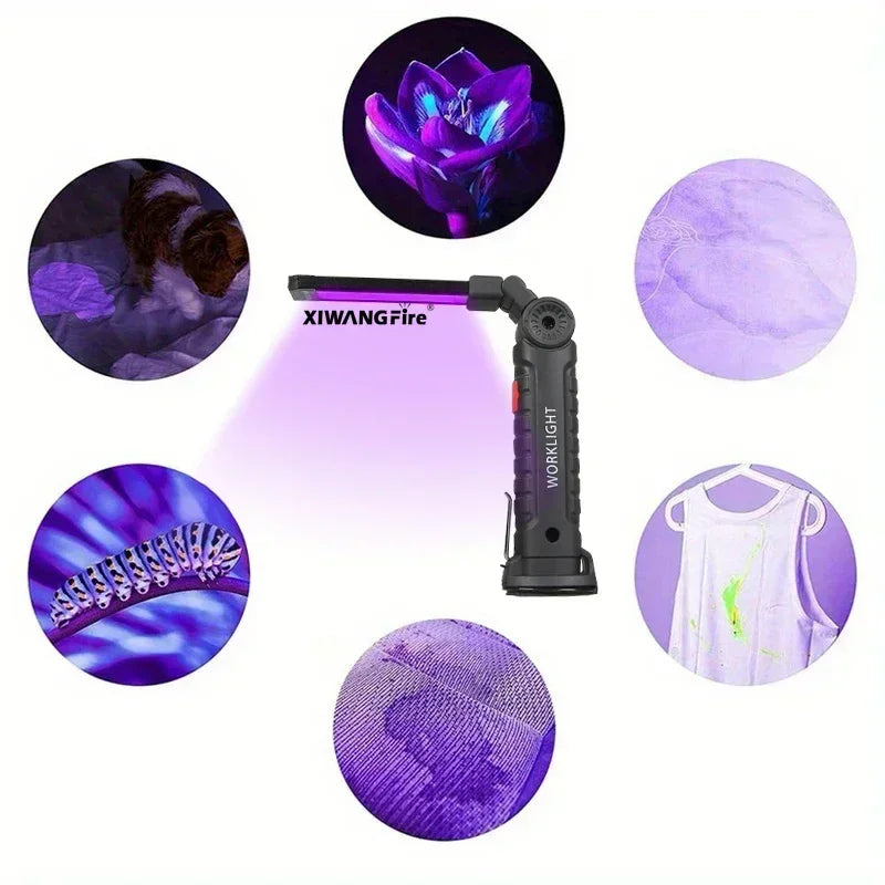 395NM Mini UV Led Blacklight Flashlight Ultraviolet Rechargeable Lamp Pet Stain Leakage Marker Money Scorpion Detection Lights Oasis Select