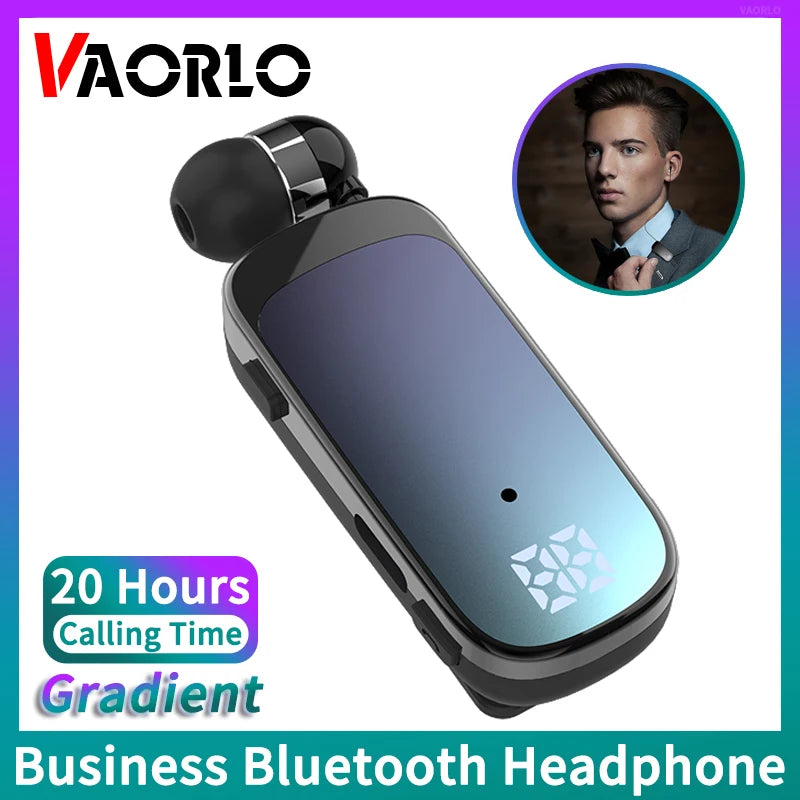# K65 Lavalier Business Bluetooth 5.2 Headset Talk/Music Time 20 Hours LED Digital Display Noice Cancelling Wireless Earphones Oasis Select