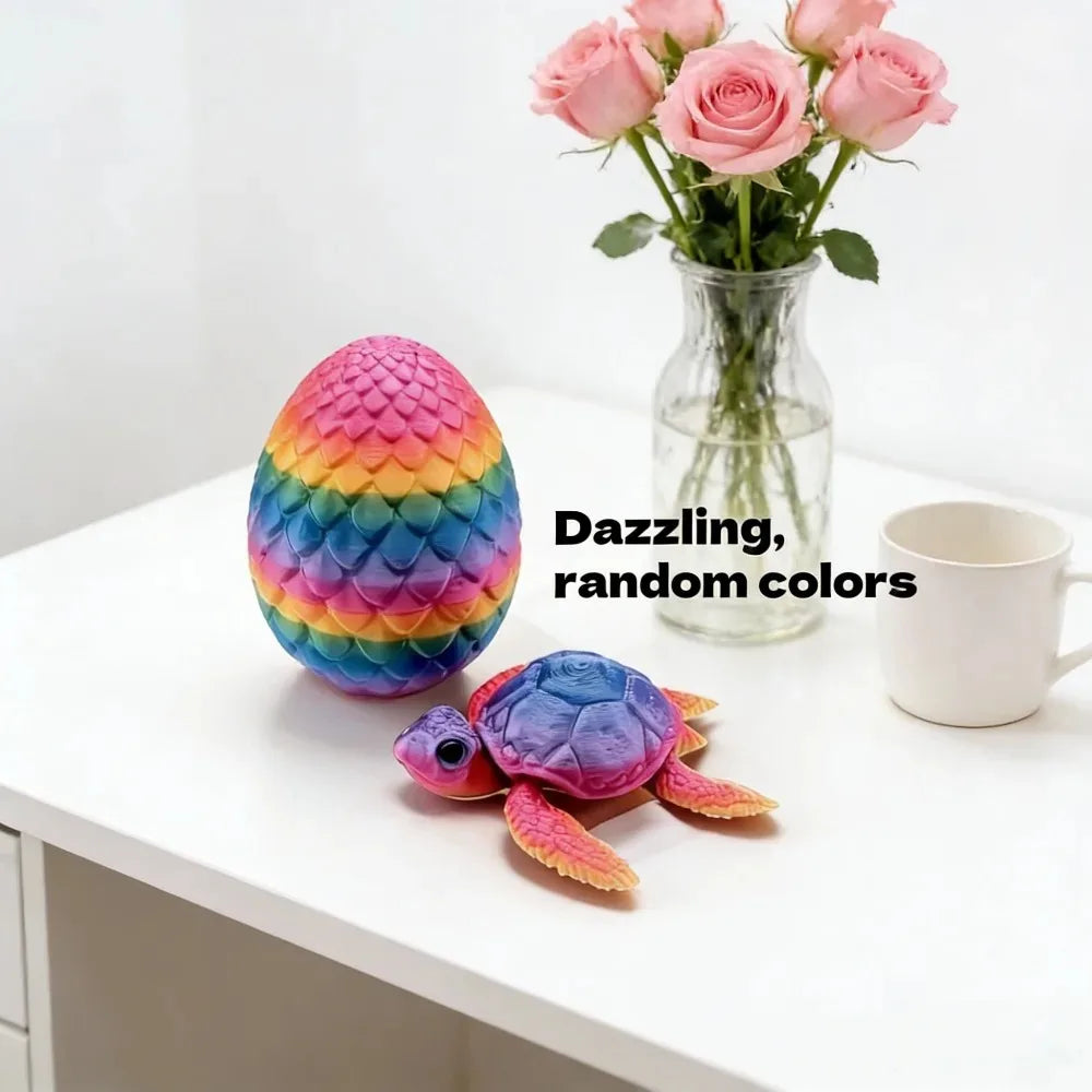 3D Printed Movable Sea Turtle Sculpture with Eggs Aesthetic Desktop Ornament Art Craft Decor for Home Office Decoration Gift Oasis Select Sea turtle with egg2