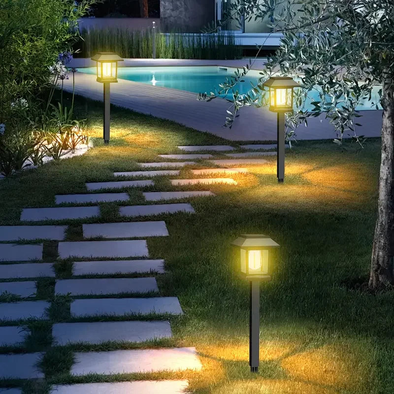 2-8PCS Outdoor Solar LED Ground Stake Light Lawn Lamp for Garden Villa Courtyard Park Yard Landscape Decorative Lighting Oasis Select