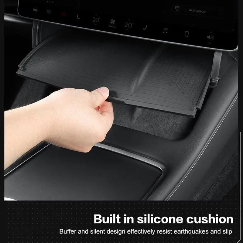 For Model Y/3 Highland Model Y Juniper Hidden Storage Box Organizer Tray Under Central Control Screen Box Car Accessories Oasis Select