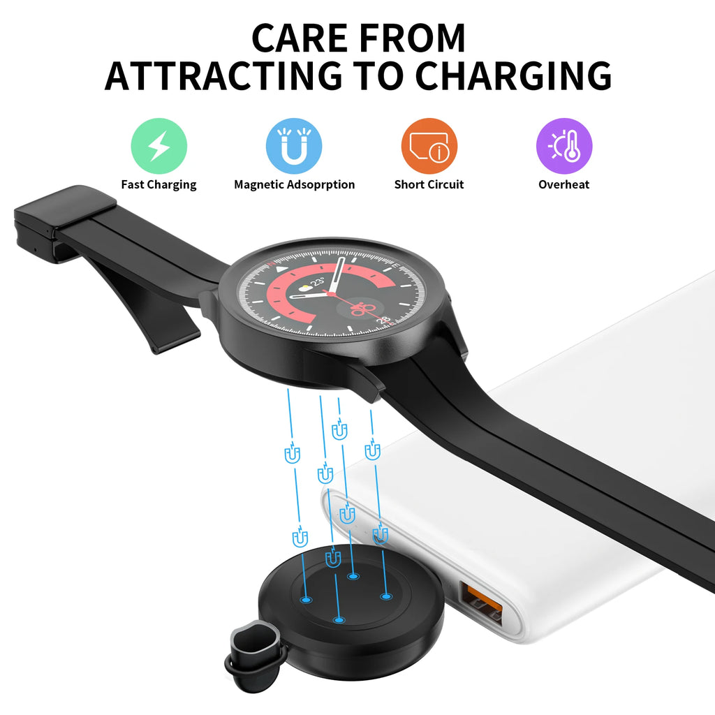 USB-C Magnetic Charger for Samsung Galaxy Watch 6 5 4 3 Active Smartwatch Charger Oasis Select