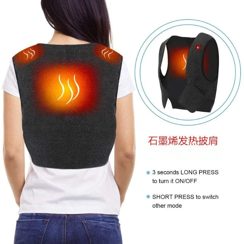 Electric Heated Jackets Winter Heated Vest for Men Women Graphene Heat Coat USB Heating Padded Jacket Keep Warm Vest Oasis Select
