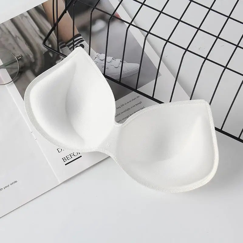 Removable Bra Inserts, Soft Sponge Cup Pads, Replacement Push Up Chest Pads for Sports Bra & Swimsuit Oasis Select One Size White