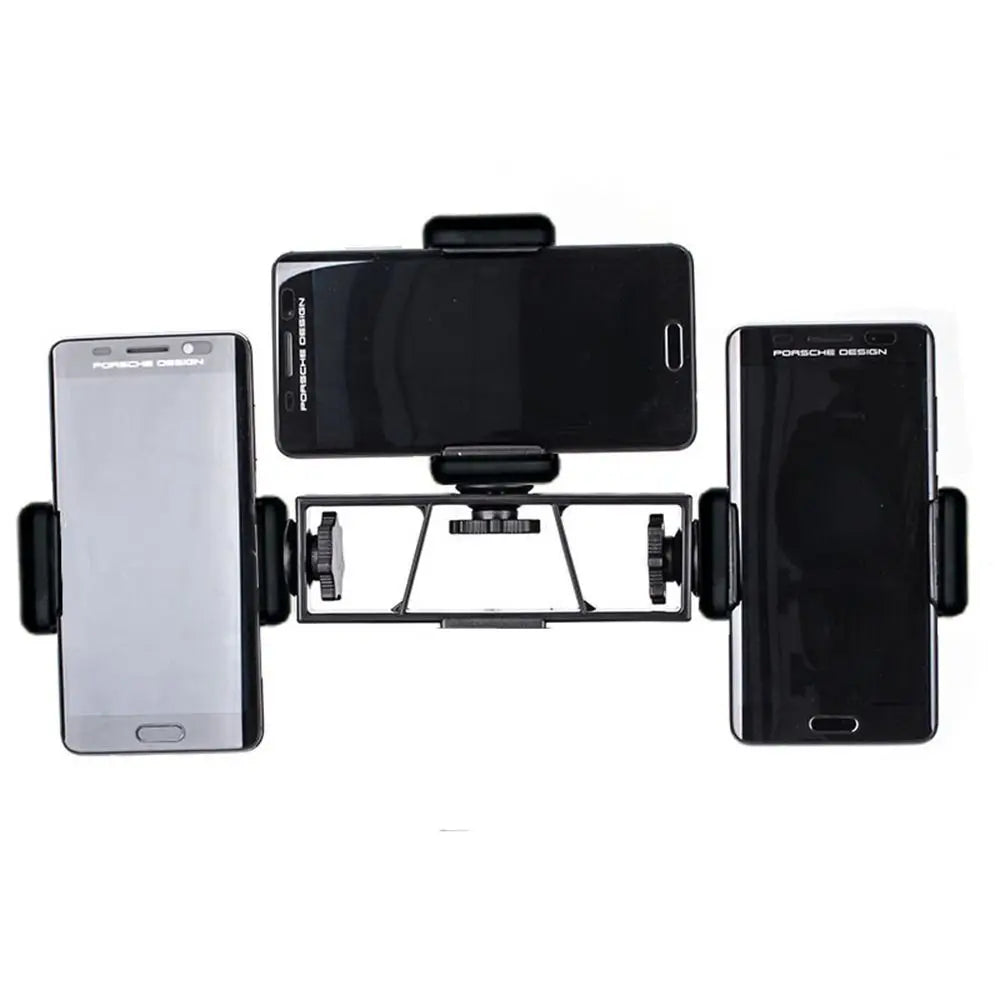 3-Position Stand Clip Bracket Holder Mobile Phone Clamp Tripod 1/4" Mount for Smartphones Mic Fill Lights Live Broadcast Oasis Select
