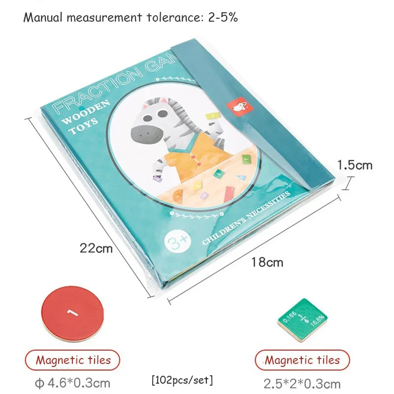 Magnetic Fraction Puzzles for Math Mastery Montessori Enlightenment with Fun Arithmetic Teaching Aid Cognitive Educational Toys Oasis Select