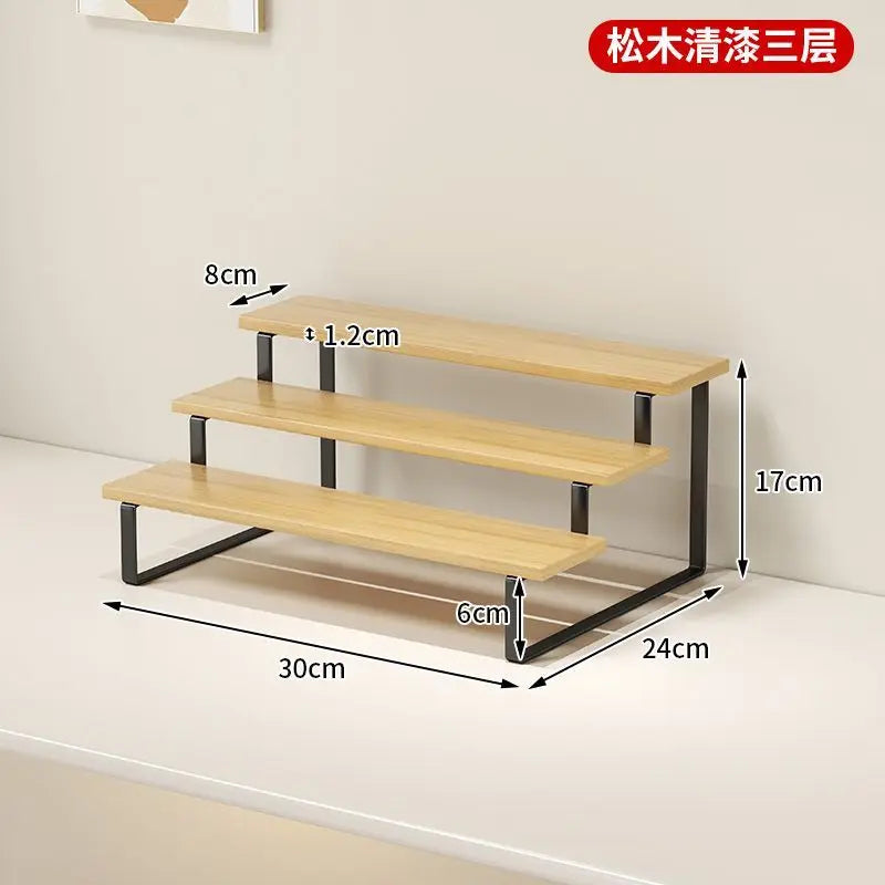 Solid Wood Desktop Ladder Shelf | Display & Storage Rack