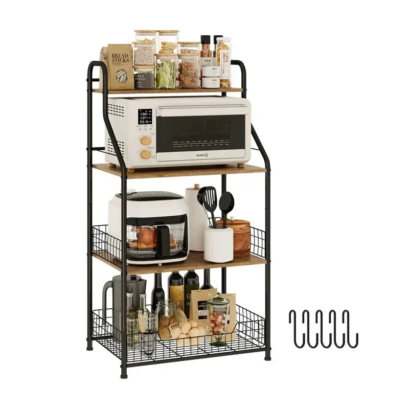 Household Goods New Kitchen Microwave Oven Rack Large Capacity Household Fruit And Vegetable Storage Rack Kitchen Seasoning Rack Oasis Select