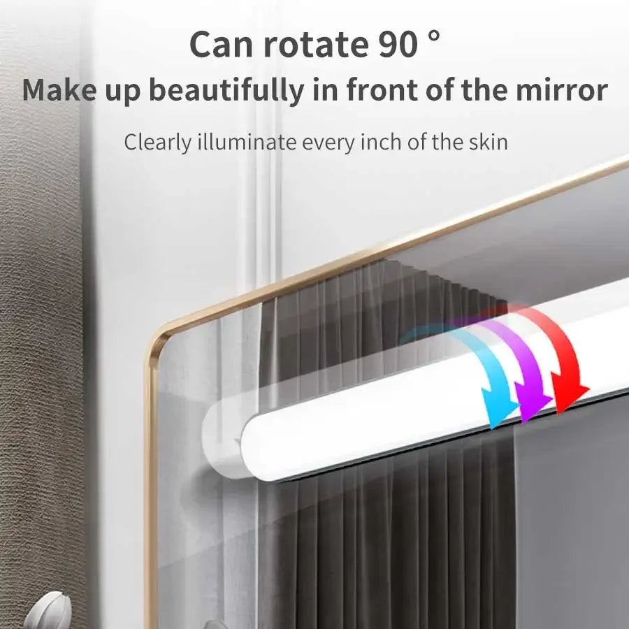 LED Mirror Front Makeup Light 3 Colors Dimmable Table Lamp USB Magnetic Hanging Closet Lamp Portable Study Office Reading Light Oasis Select