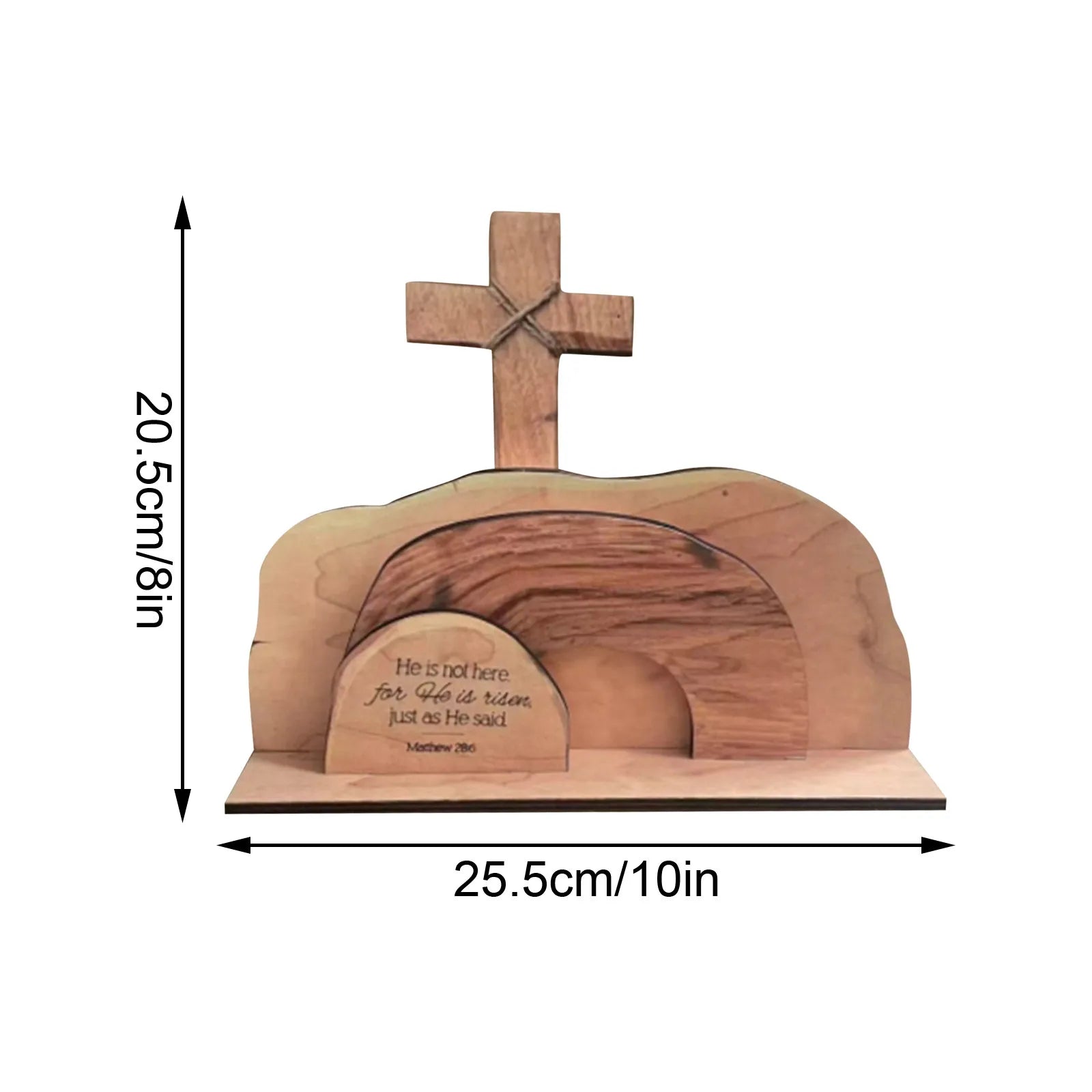 Easter Resurrection Scene Wooden Figurine – Risen Christ Decor Holiday Figurine Set Oasis Select C One Size