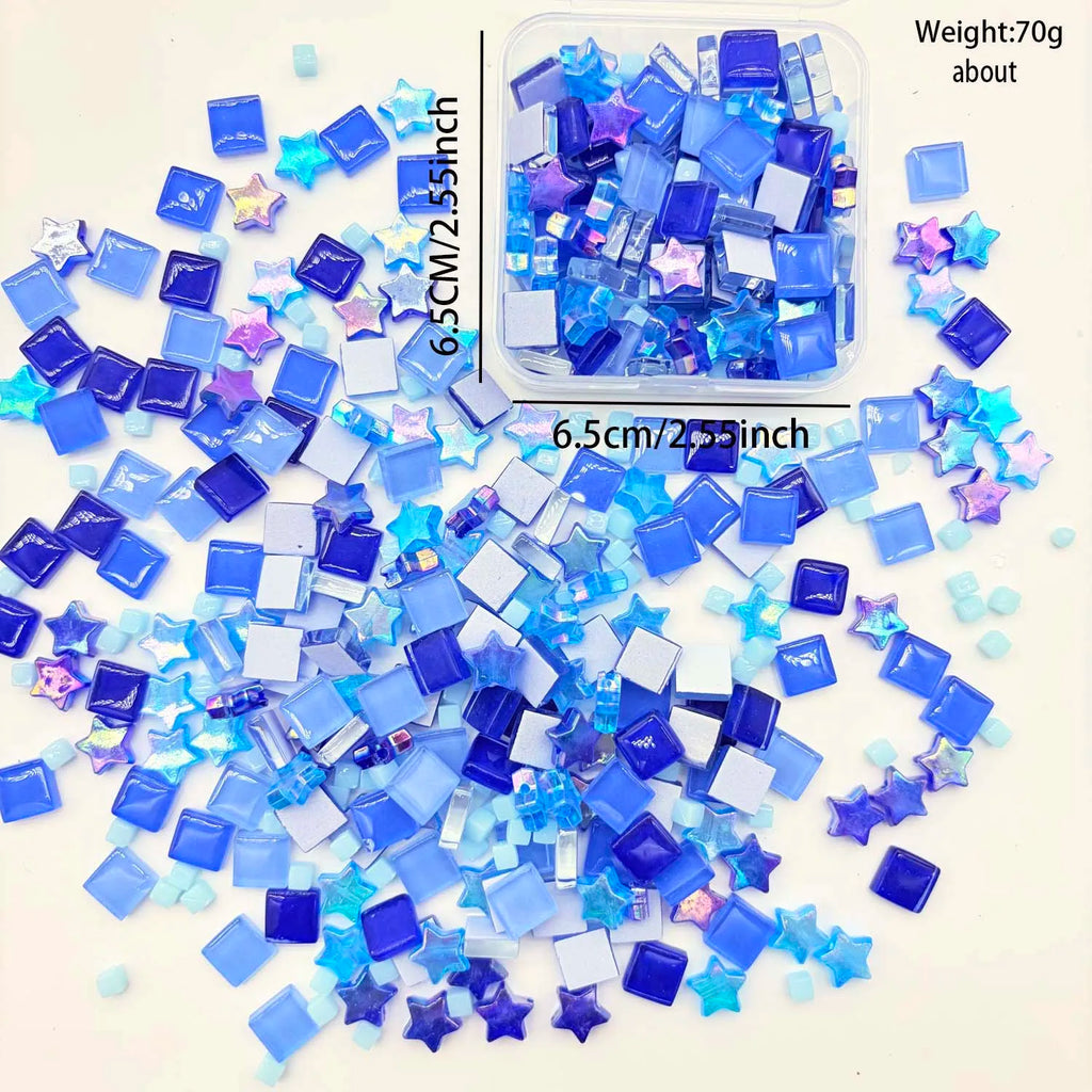 1 Box Glitter Multicolor Mosaic Tiles Handmade Craft Mosaic Crystal Glass Supplies Art Mosaic Making Home Decor Oasis Select F