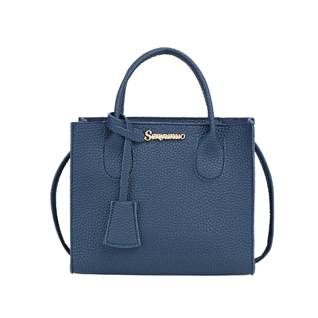 Women's Large PU Leather Tote Shoulder & Crossbody Handbag Tote Crossbody Handbag Oasis Select Blue One Size
