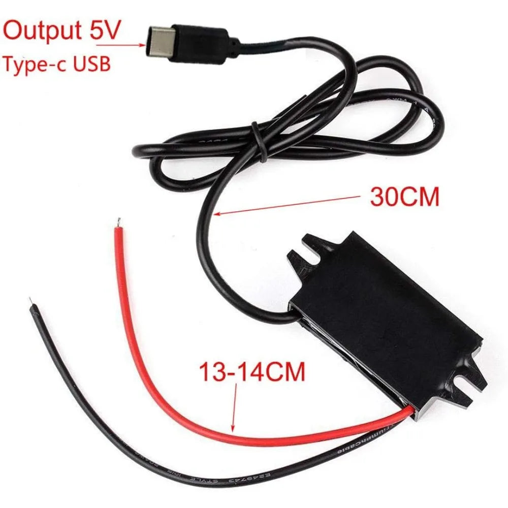 DC/DC 12V/24V Input To 5V Output 3A 15W USB Type-C Step Down Converter Waterproof Buck Module Use Power For Electronic Device Oasis Select