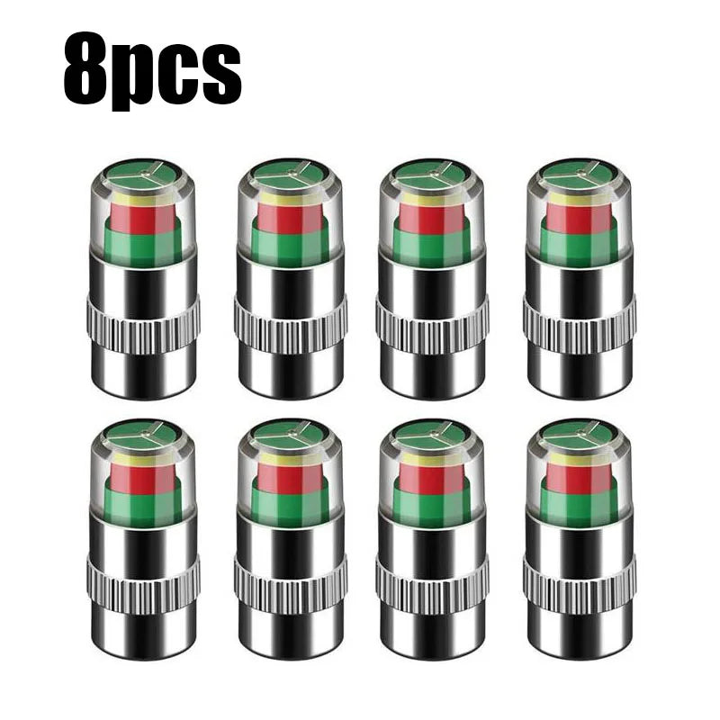 4/8/12/24pcs Bar Car Tire Pressure Guage Cap Sensor Indicator Alert Monitoring Tool Tyre Cap Indicator Alert Air Pressure Gauge Oasis Select 8pcs