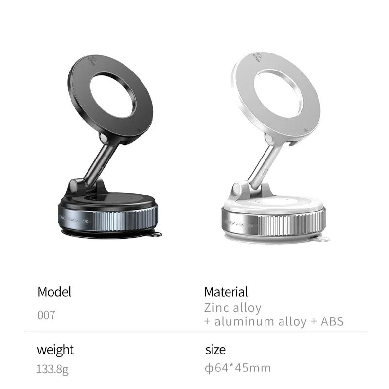 Strong Magnetic Car Phone Holder Foldable Design 360° Adjustable Vacuum Mount for Car/Desk/Bathroom/Universal Use Oasis Select