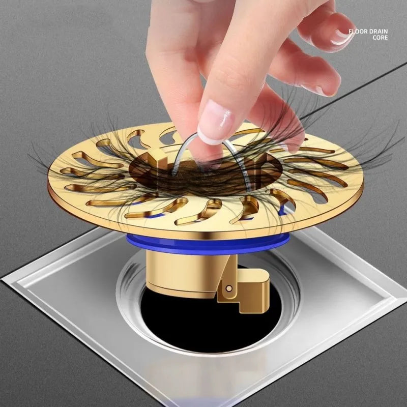 All-copper Floor Drain Core Floor Shower Drain Stopper Insectproof Anti-odor Deodorization Toilet Kitchen Bathroom Toilet Sewer Oasis Select