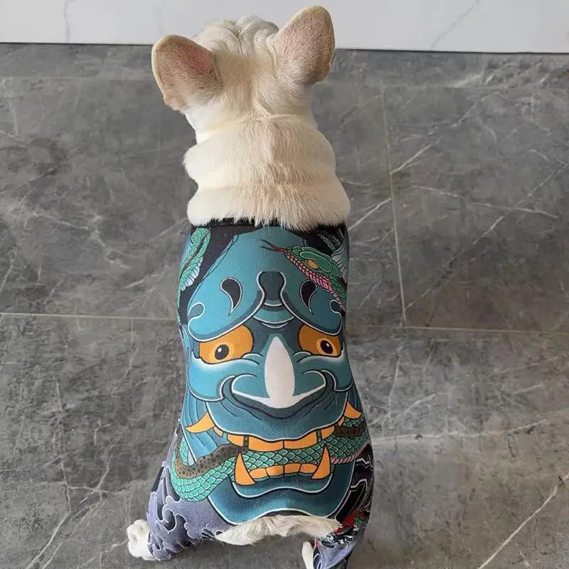Four Seasons Universal Dog Pet Tattoo Vest Thin Light Breathable Pet Clothes Funny Cool Close-fitting Dog Cat Tattoo T-shirt Oasis Select