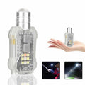 Mini LED Keychain Flashlight 3 Light Sources Rechargeable Flashlight Emergency COB Floodlight Outdoor Portable Pen Clip Headlamp Oasis Select White ZOOM