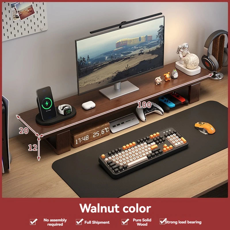 Monitor, elevated computer, screen stand, desktop office, laptop storage rack, base, storage rack Oasis Select nut-brown-100