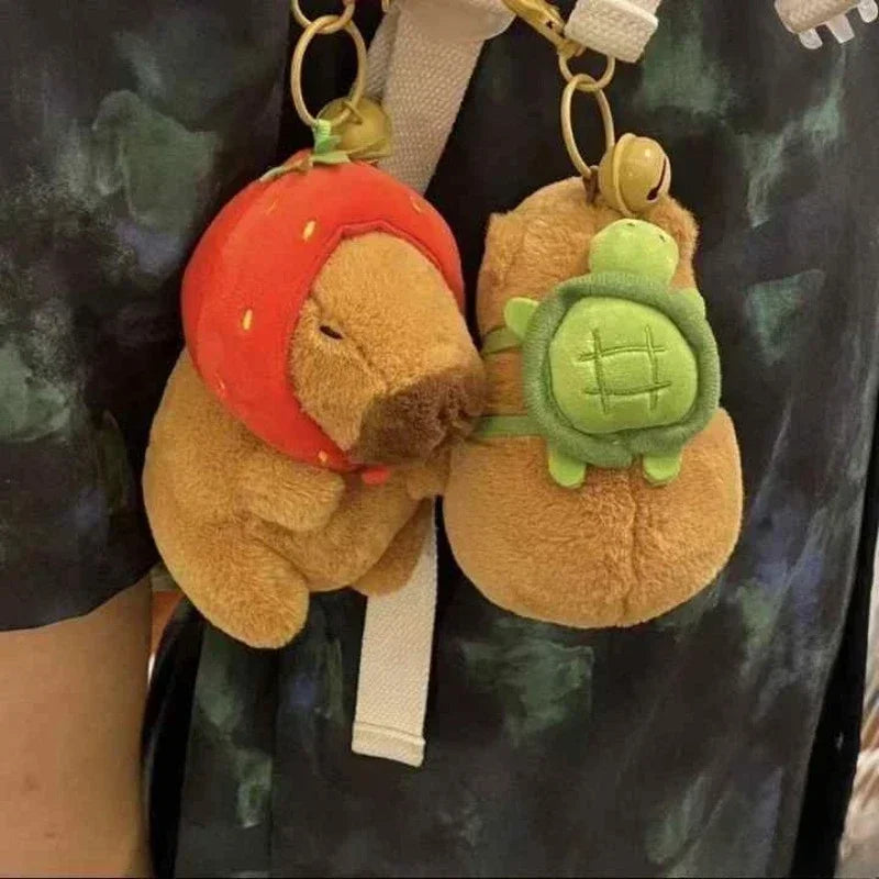 1-20PCS Cartoon Capybara Pendant Plush Toy Doll Bag Hanging Ornament Cute Kapila Keychain Doll Desktop Doll Ornament Car Pendant Oasis Select