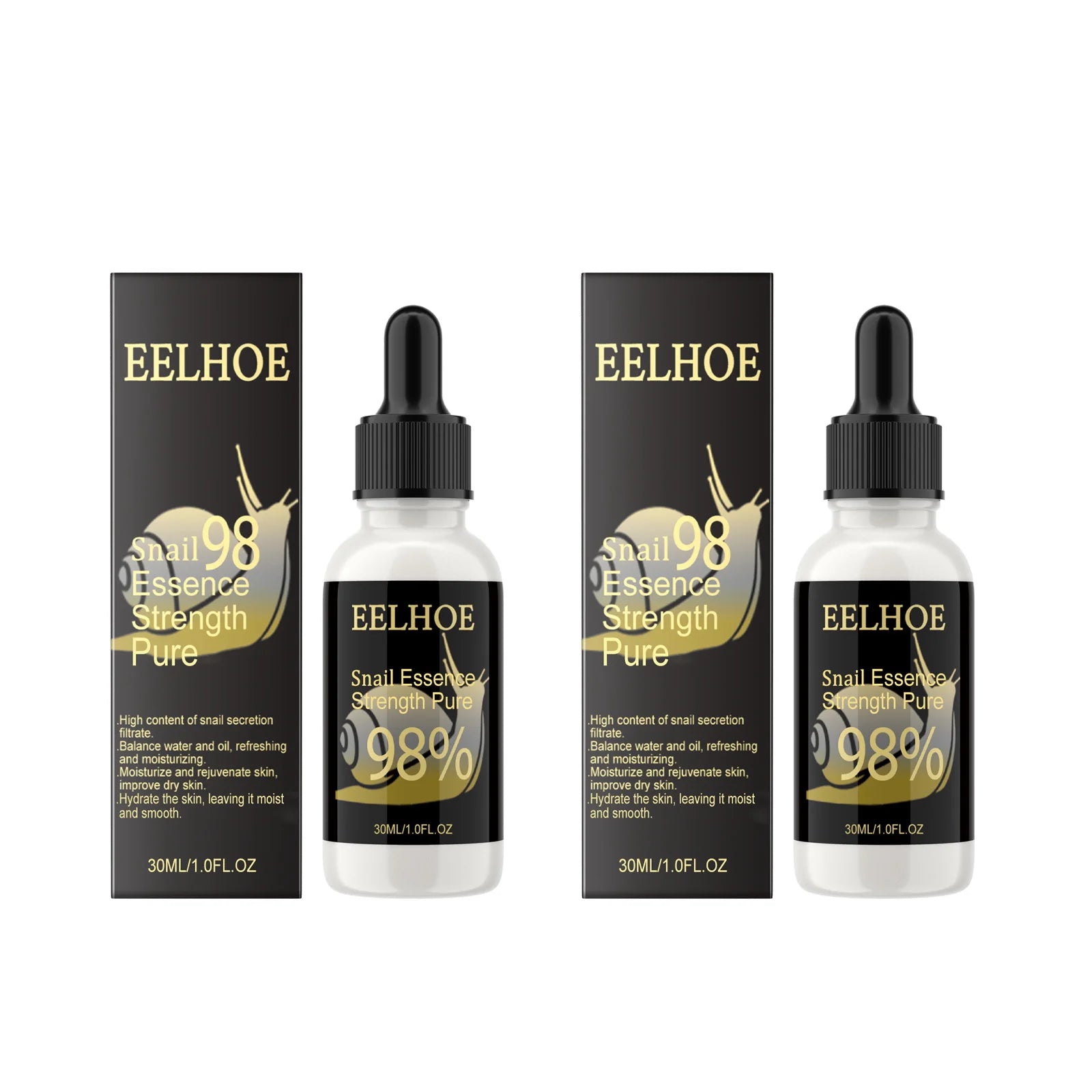 Snail Essence Serum – Anti-Wrinkle, Pore Refining & Hydrating Face Serum Oasis Select 2 x 30ml Boxed