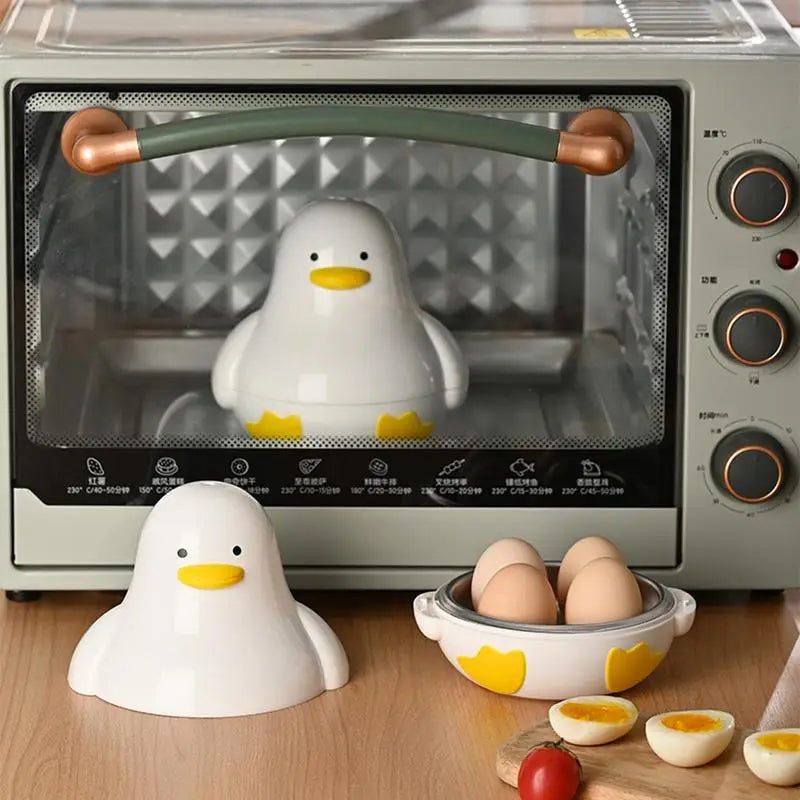 Microwave Egg Steamer 4-Capacity Breakfast Cooker Perfectly Cooked Egg Duck Shaped Microwave Cooking Accessories for Kitchen Oasis Select