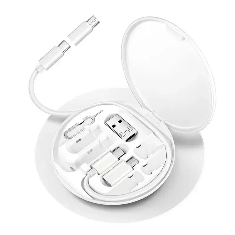 Multi USB Type C to C 60W Charging Adapter Cable Kit USB C For Lighting ,Conversion Set USB A & Type C to Micro/Type C/Lightning Oasis Select White