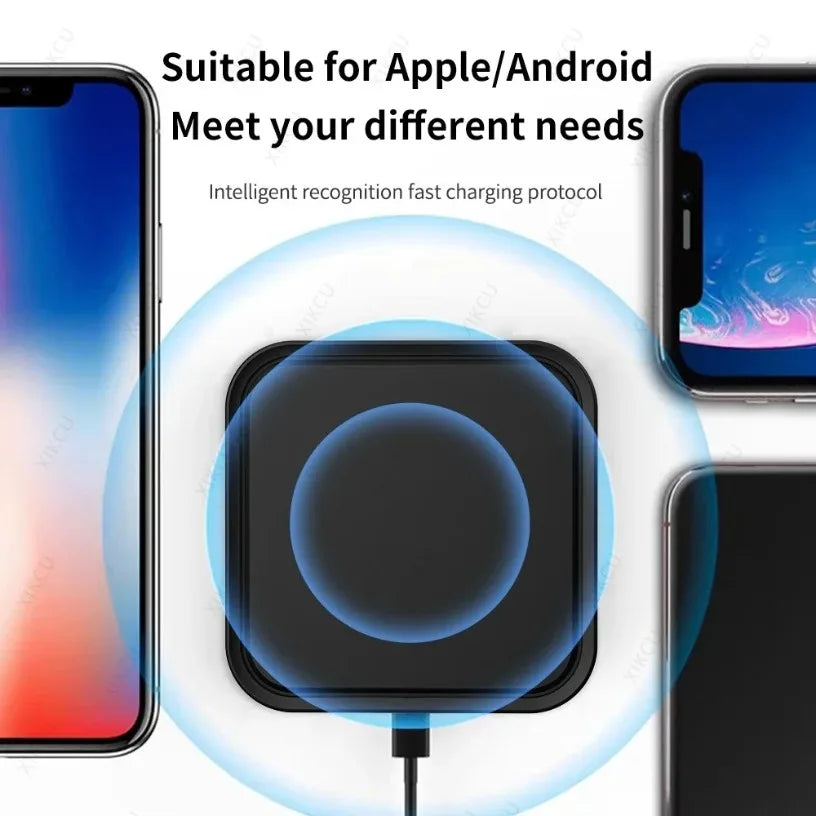 Portable Desktop Wireless Charger Pad For iPhone 17 16 15 14 13 12 Pro Max Samsung Xiaomi Fast Charging Station Phone Charger Oasis Select