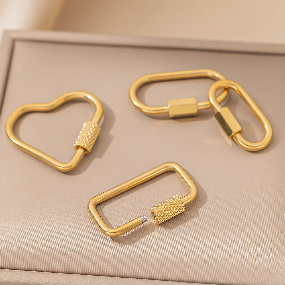 5pcs/Lot Stainless Steel Fastener Carabiner Screw Clasps Connectors For DIY Neckalce Bracelet Keychain Jewelry Making Supplies Oasis Select