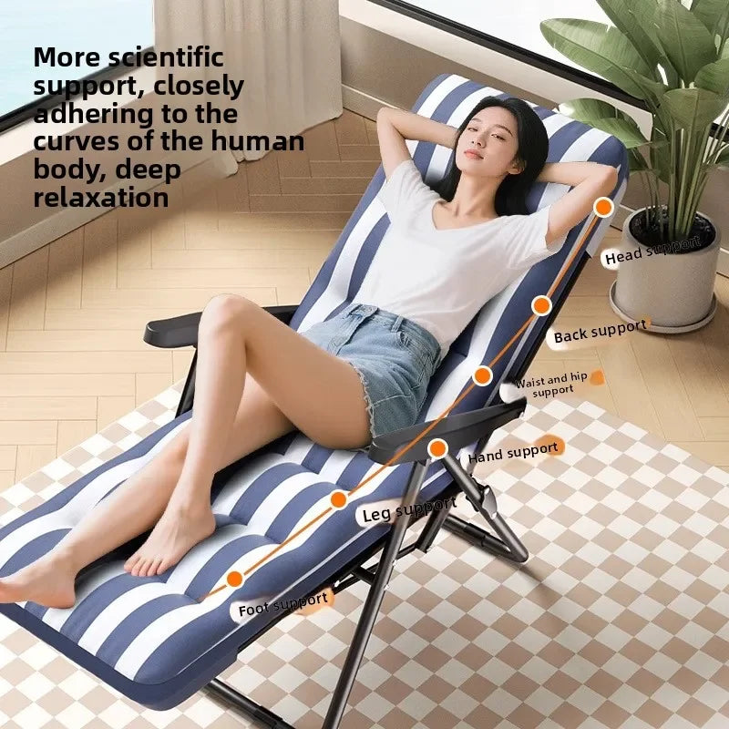 Folding recliner home leisure elderly balcony back chair office lunch break sit and sleep dual-purpose chair Oasis Select