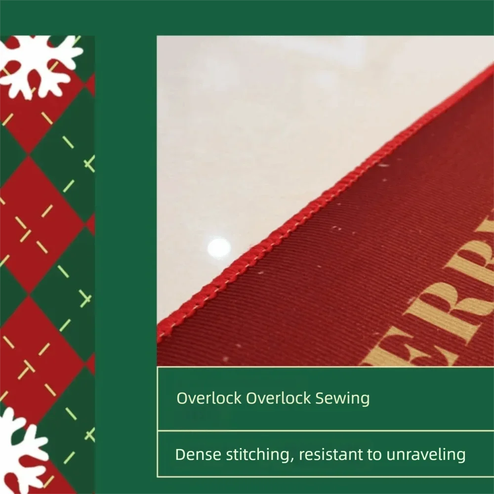 Water-absorbing Christmas Door Mat Santa Claus Design Christmas Decor Bathroom Mat Gingerbread Man Pattern Foot Mat Bathroom Use Oasis Select