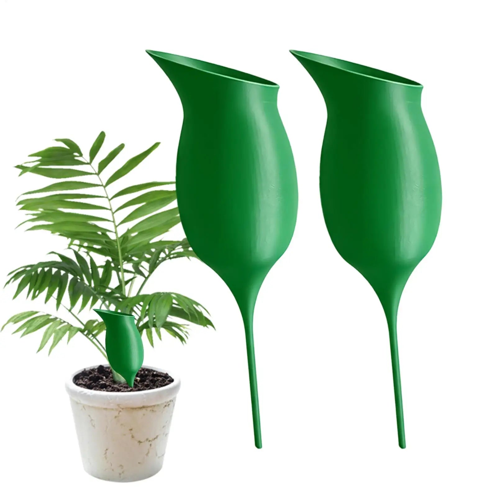 2Pcs Potted Self-Watering System for Indoor Plants Wine Glass-Shaped Root-Fed Irrigation Device Slow Release Osmotic Watering Oasis Select