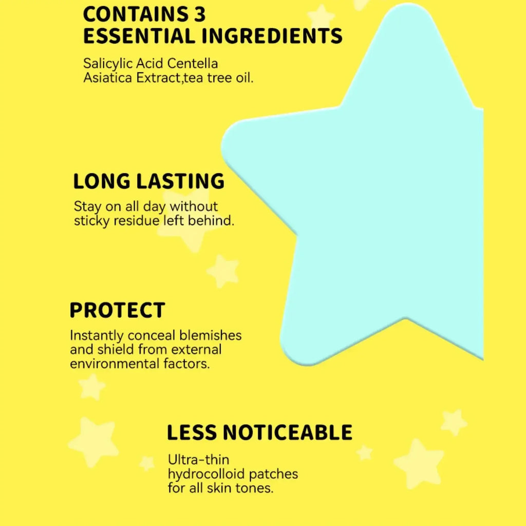 MLSMILE 40pc Star Hydrocolloid Blemish Patches – All Skin Tones Blemish Patches Oasis Select
