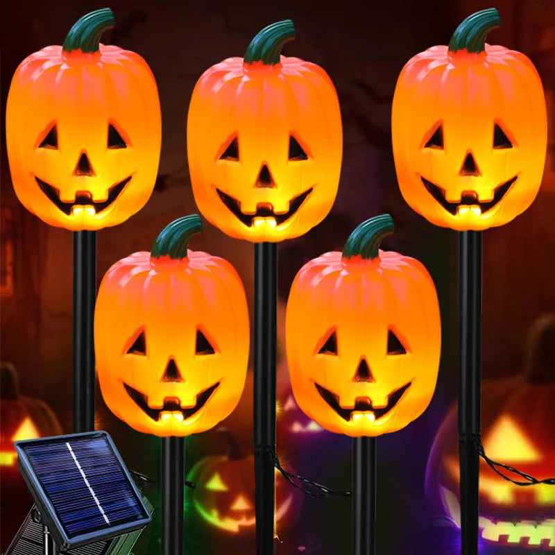 Halloween Solar Pumpkin Ground Plug Light Outdoor One-to-five Ghost Light LED Waterproof Atmosphere Garden Decoration Oasis Select