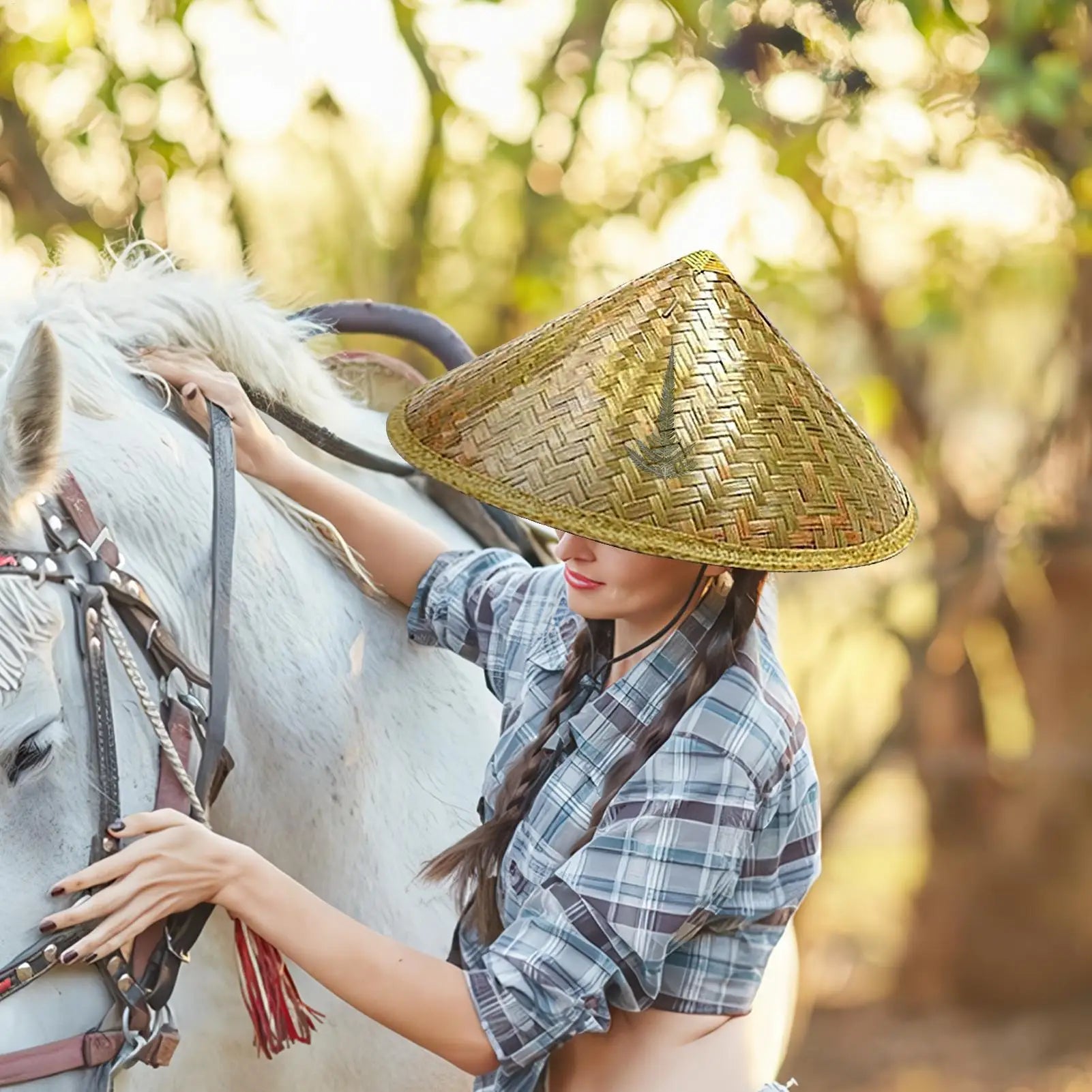 Chinese Retro Straw Hat Fisherman Hat Handmade Weave Straw Bucket Hat Tourism Rain Dance Props Cone Fishing Sunshade Hat Oasis Select