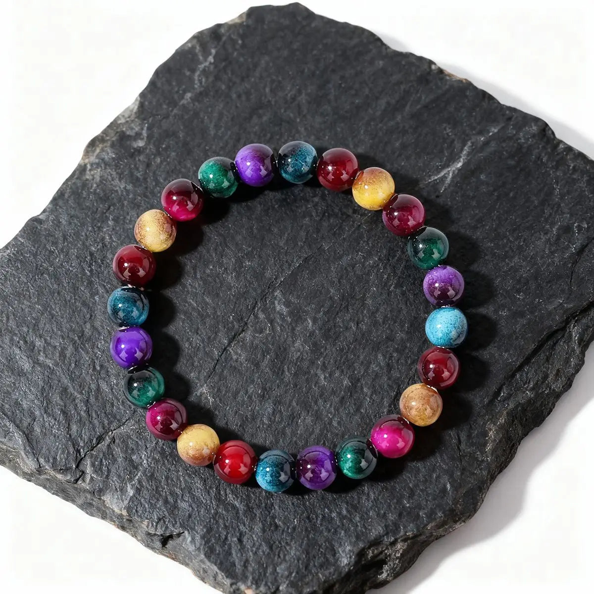 Bohemian Cross-border Bracelet Colorful Tiger Eye Women's Bracelet Wealth and Eternal Happiness Elegant Jewelry Ideal Gift Oasis Select