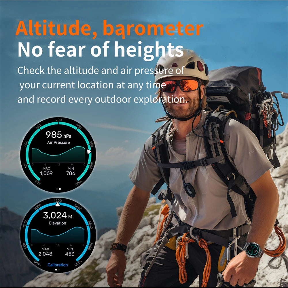 696 Watches AMOLED Screen Outdoor Sports GPS Compass Smart Watch Blue Tooth Call Heart Rate Sleep Waterproof Music Smartwatch Oasis Select