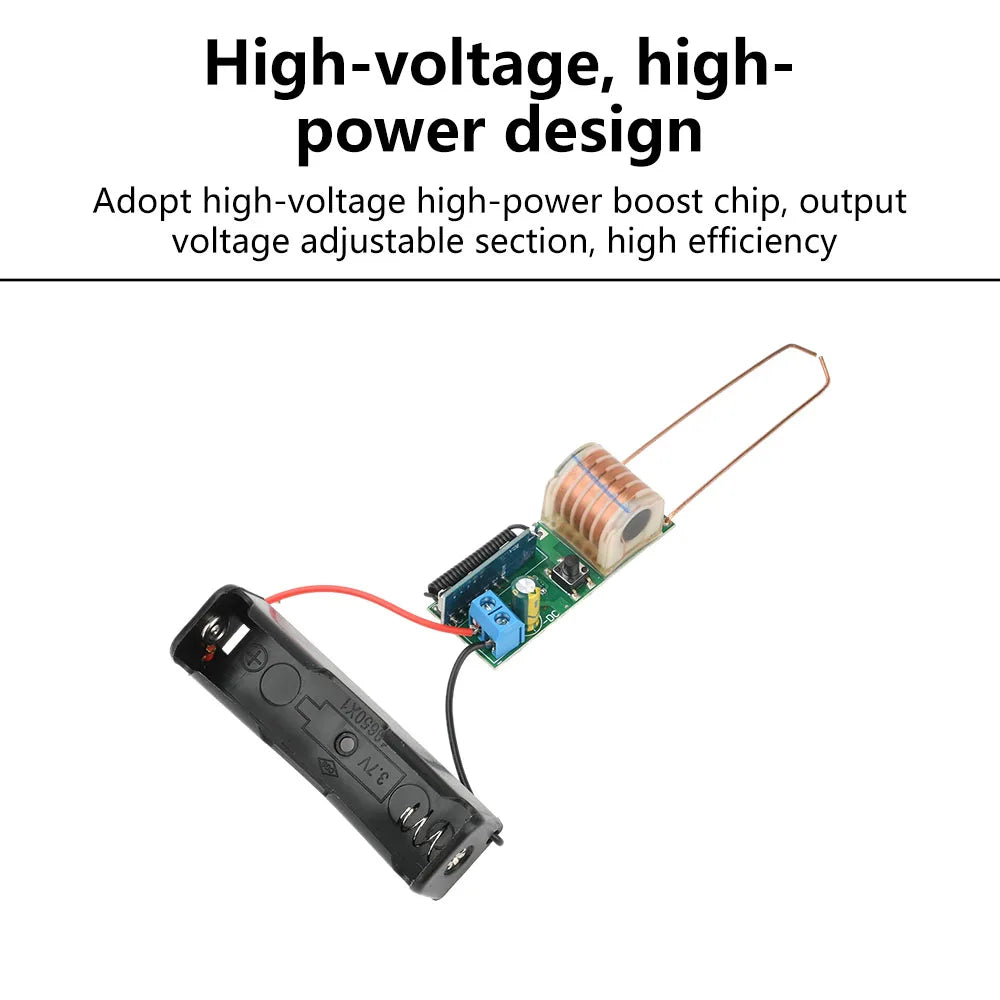 High Voltage Module DC 3.7V Remote Ignition Module Arc Igniter Booster Coil 12mm Discharge 50m With Battery High Voltage Igniter Oasis Select