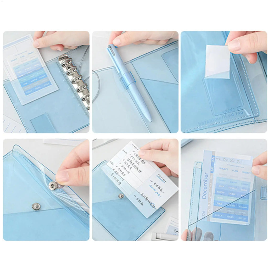 Refillable Notebook Binder Aesthetic Portable Detachable Pages Aesthetic Small Notebook Planner for Kids Adults School Classroom Oasis Select