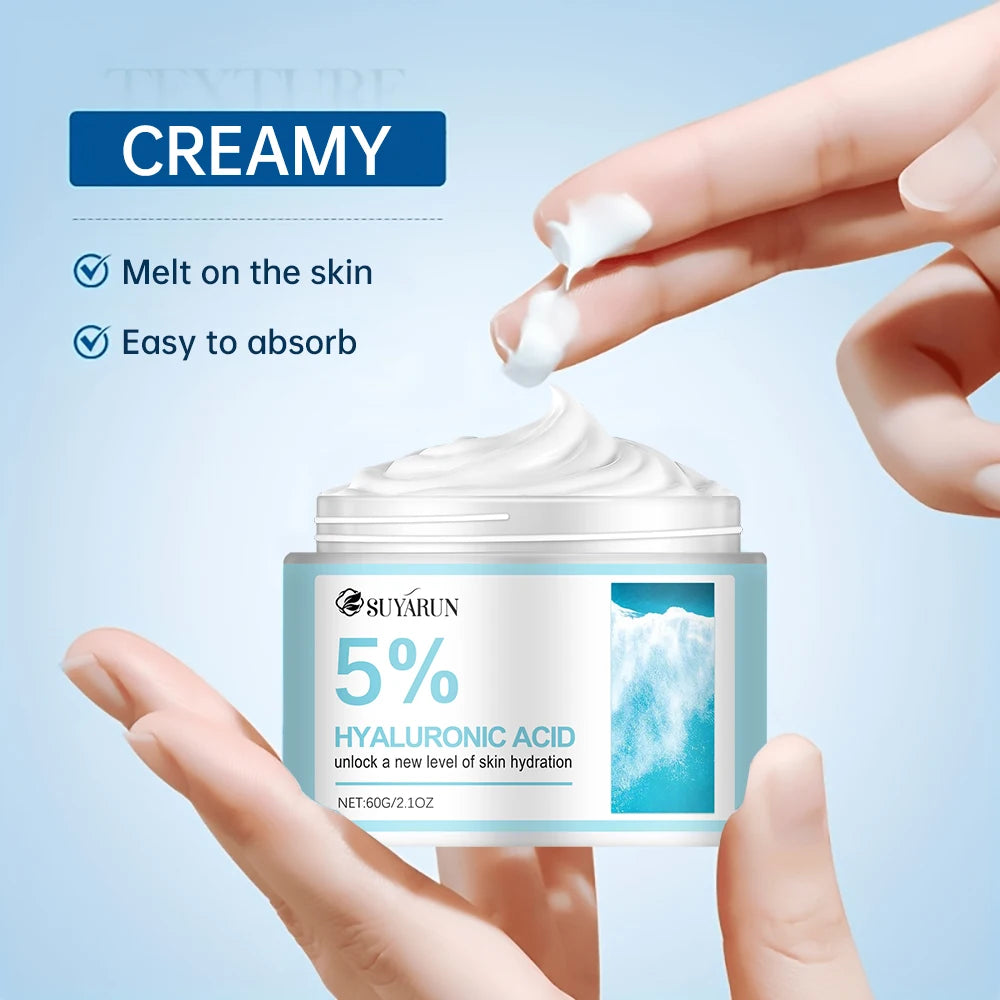 SUYARUN 5% Hyaluronic Acid Face Cream – Hydrating & Firming Hyaluronic Face Cream Oasis Select