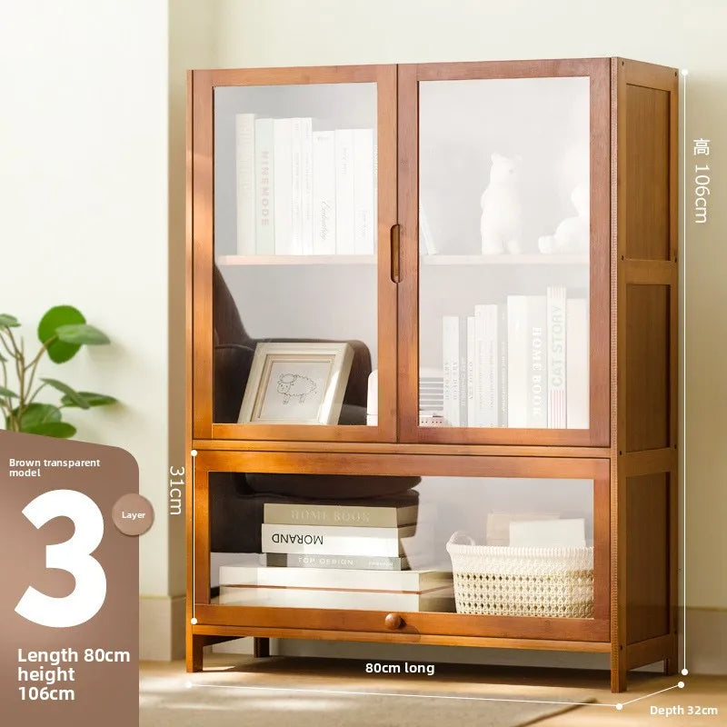 Bookshelf Shelf Floor-to-ceiling bookcase Reading shelf Children's home living room Multi-layer storage Simple storage cabinet Oasis Select Brown GT 3-80