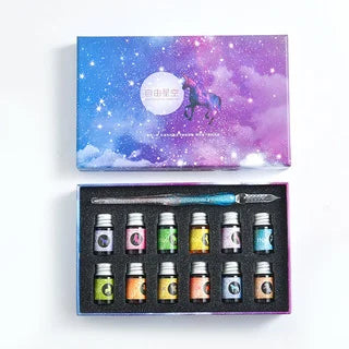 Starry Sky Glass Pen Set Signature Pen Crystal Student Dip Pen Glass Dip Pen Stationery Gift Pen Oasis Select 20
