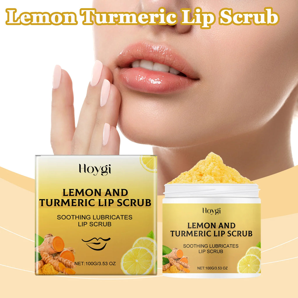 Hoygi Turmeric Lemon Lip Scrub – Exfoliate & Brighten Lips Lip Scrub Oasis Select