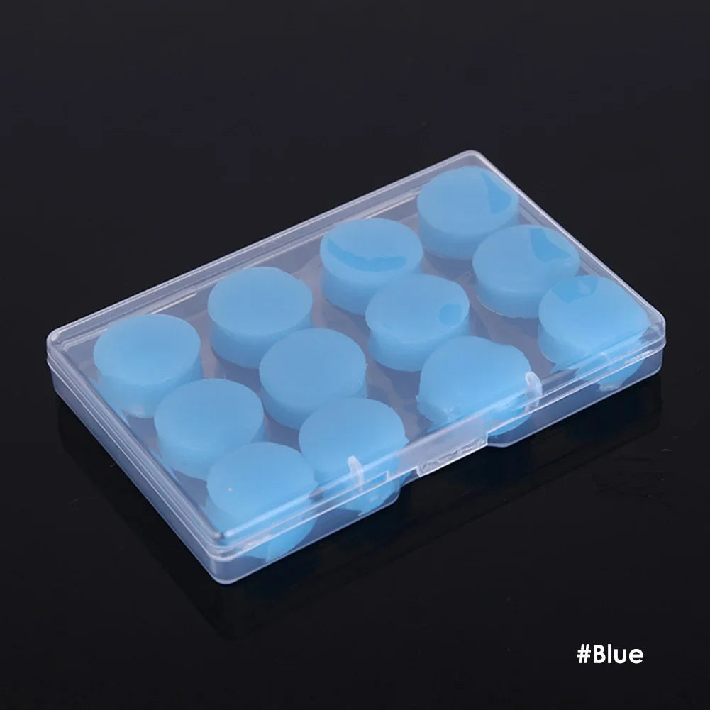 12Pcs Silicone Sleeping Ear Plugs Noise Reduction Anti Snore Sound Insulation Earplug Sleep Ear Protection Reusable Ear Plugs Oasis Select Blue