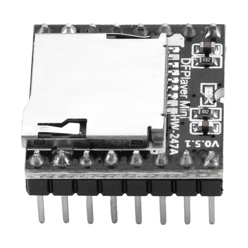 YX5200 DFPlayer Mini MP3 Player Module MP3 Voice Decode Board Supporting TF Card U-Disk IO Serial Port AD Compatible for Arduino Oasis Select