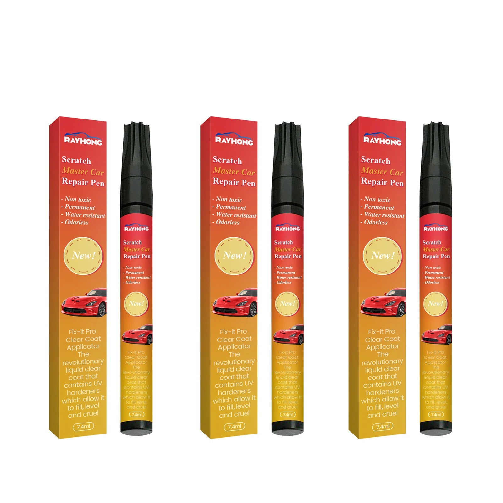 All Cars Magic Pen Car Scratches Removal Weatherproof Touch up Repair Covering Auto Paint Portable Fix Automotive Care Supplies Oasis Select 3pcs boxed