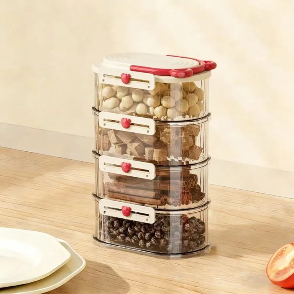 Stackable Spice Storage Box | Moisture-Proof Snap-On Lid